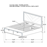 E. King Storage Bed 4 Pc Set - Veronica 4-piece Eastern King Bedroom Set Light Silver