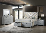 Queen Storage Bed 4 Pc Set - Veronica 4-piece Queen Bedroom Set Light Silver