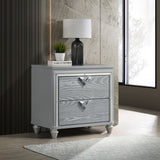 Nightstand - Veronica 2-drawer Nightstand Bedside Table Light Silver