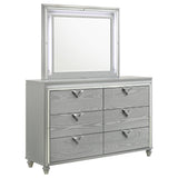 Dresser With Mirror - Veronica 6-drawer Bedroom Dresser with Mirror Light Silver