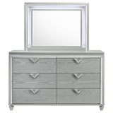 Dresser With Mirror - Veronica 6-drawer Bedroom Dresser with Mirror Light Silver