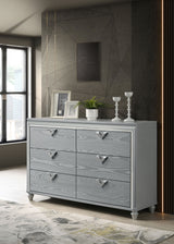 Dresser - Veronica 6-drawer Bedroom Dresser Light Silver