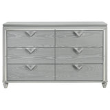 Dresser - Veronica 6-drawer Bedroom Dresser Light Silver