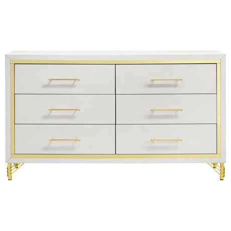 Eastern King Bed 4 Pc Set - Lucia 4-piece Eastern King Bedroom Set Beige and White