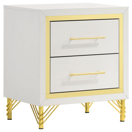 Lucia 2-drawer Nightstand Bedside Table White - Home Elegance USA