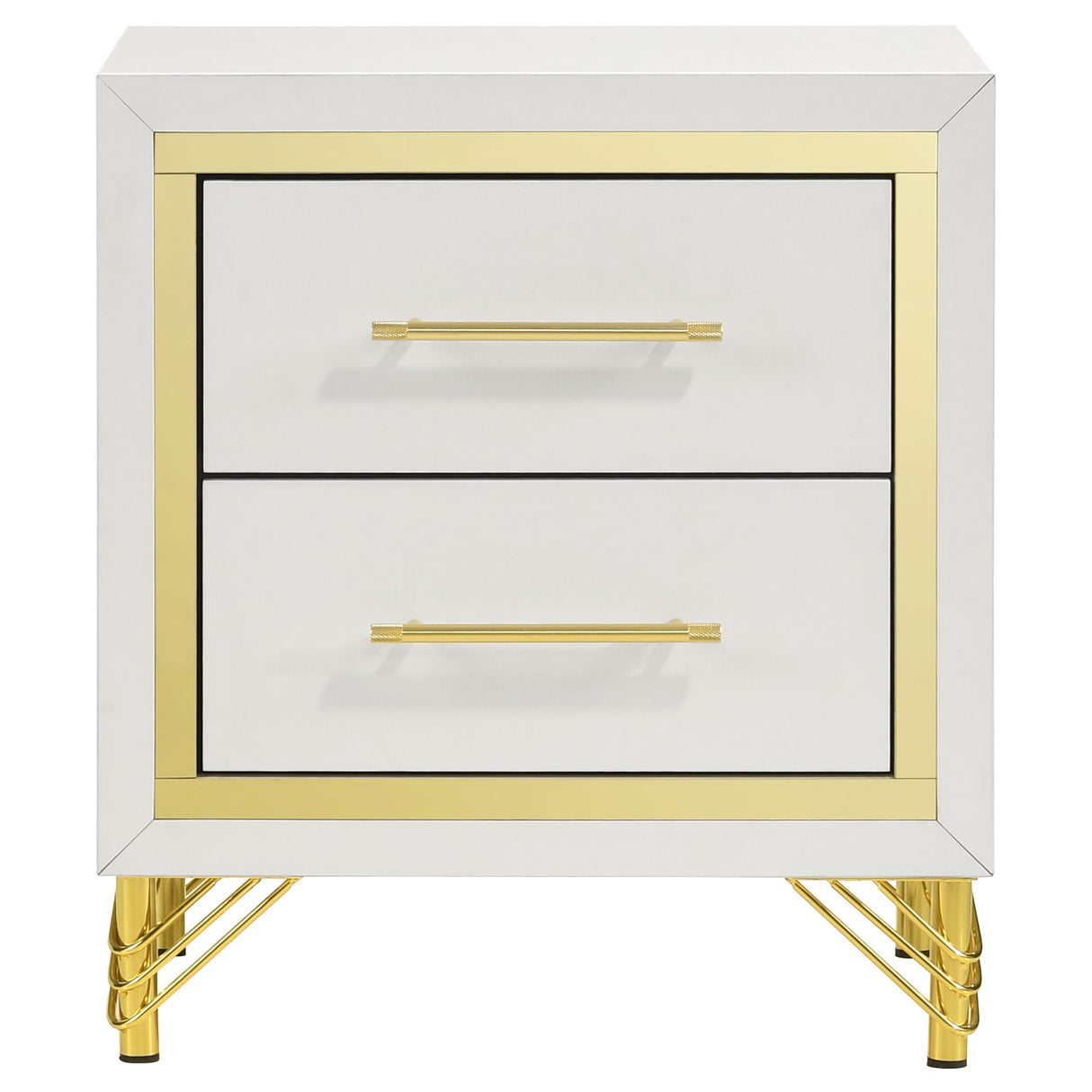 Lucia 2-drawer Nightstand Bedside Table White - Home Elegance USA