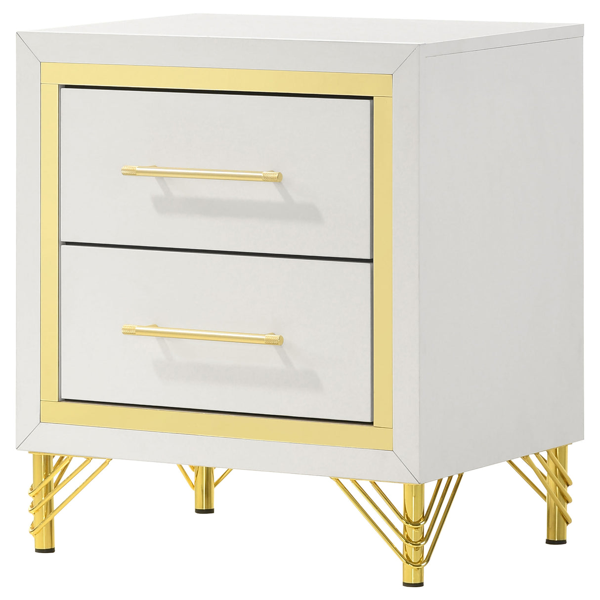 Lucia 2-drawer Nightstand Bedside Table White - Home Elegance USA