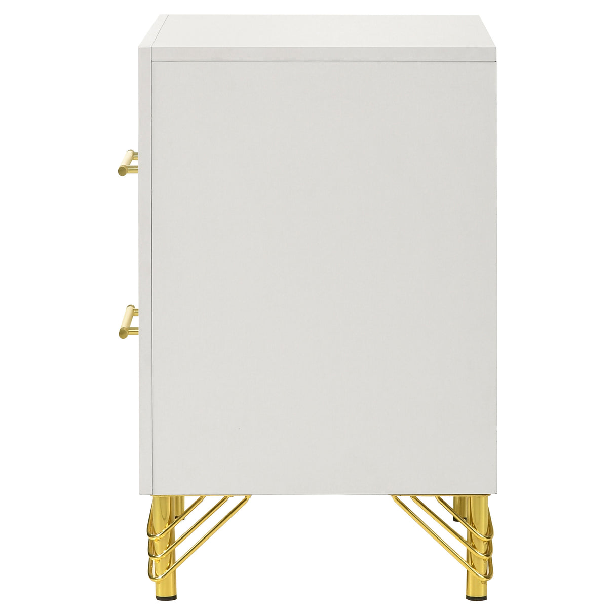 Lucia 2-drawer Nightstand Bedside Table White - Home Elegance USA