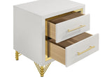 Lucia 2-drawer Nightstand Bedside Table White - Home Elegance USA