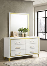 Dresser With Mirror - Lucia 6-drawer Bedroom Dresser with Mirror White