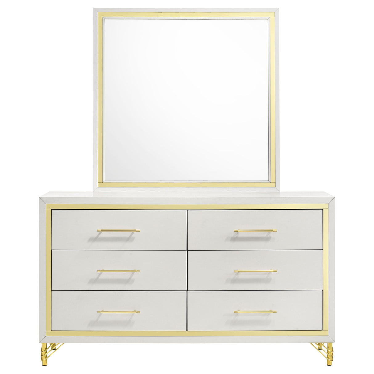 Dresser With Mirror - Lucia 6-drawer Bedroom Dresser with Mirror White