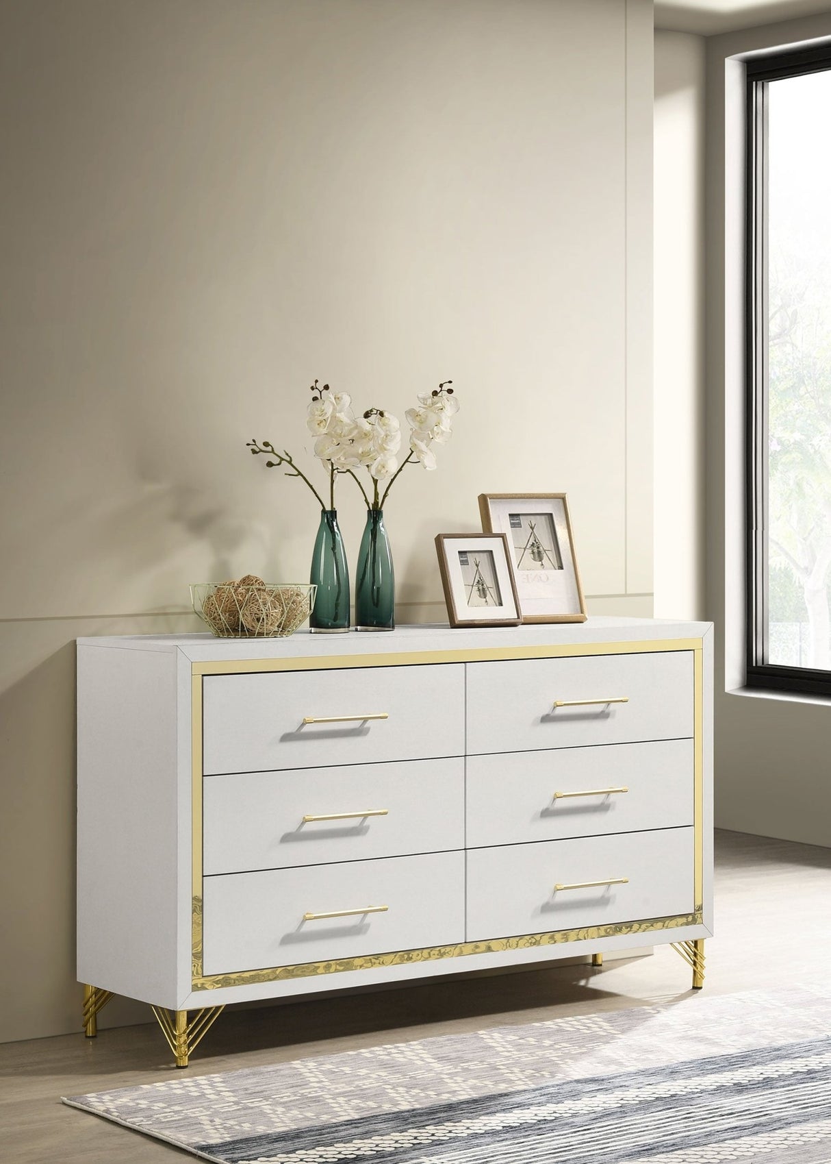 Dresser - Lucia 6-drawer Bedroom Dresser White