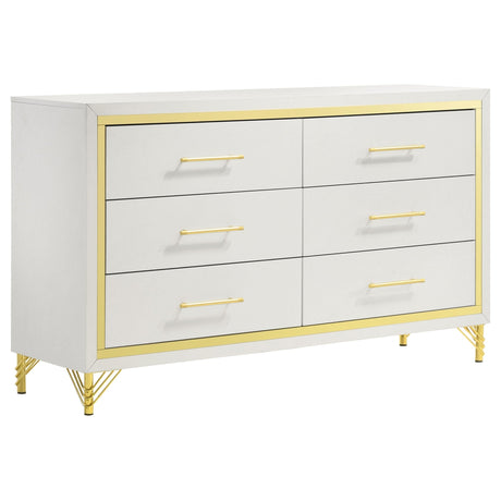 Dresser - Lucia 6-drawer Bedroom Dresser White