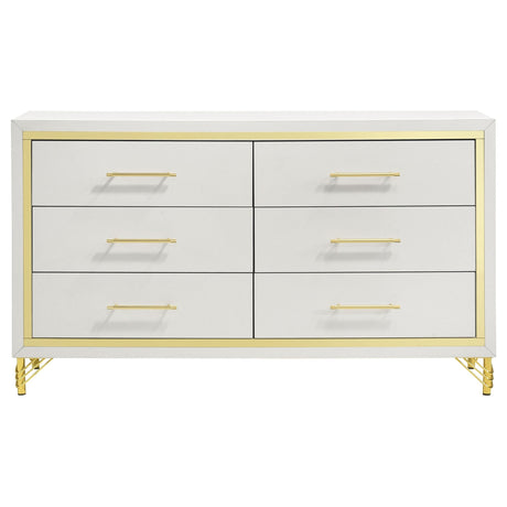 Dresser - Lucia 6-drawer Bedroom Dresser White