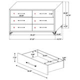 Dresser - Lucia 6-drawer Bedroom Dresser White