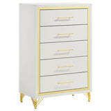 Chest - Lucia 5-drawer Bedroom Chest White