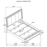 Eastern King Bed  - Kieran Wood Eastern King LED Panel Bed Grey