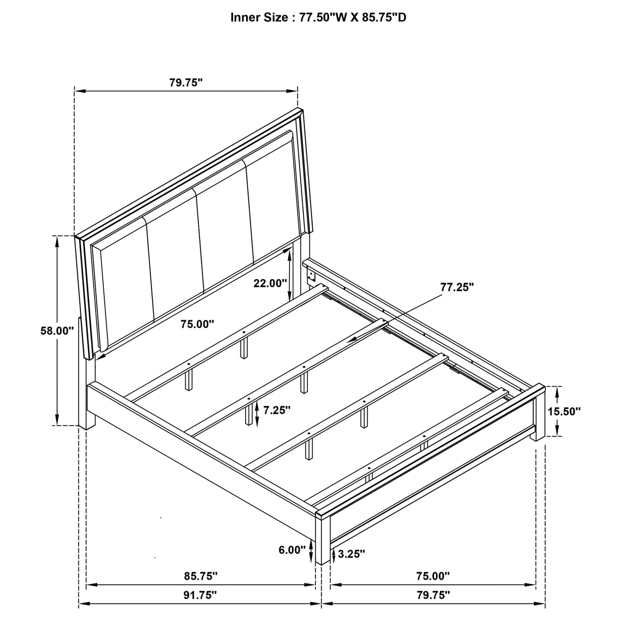 California King Bed - Kieran Wood California King LED Panel Bed Grey