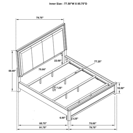 California King Bed - Kieran Wood California King LED Panel Bed Grey