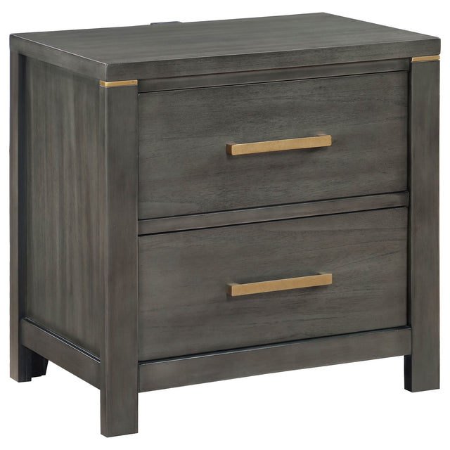 Nightstand - Kieran 2-drawer Nightstand Bedside Table Grey