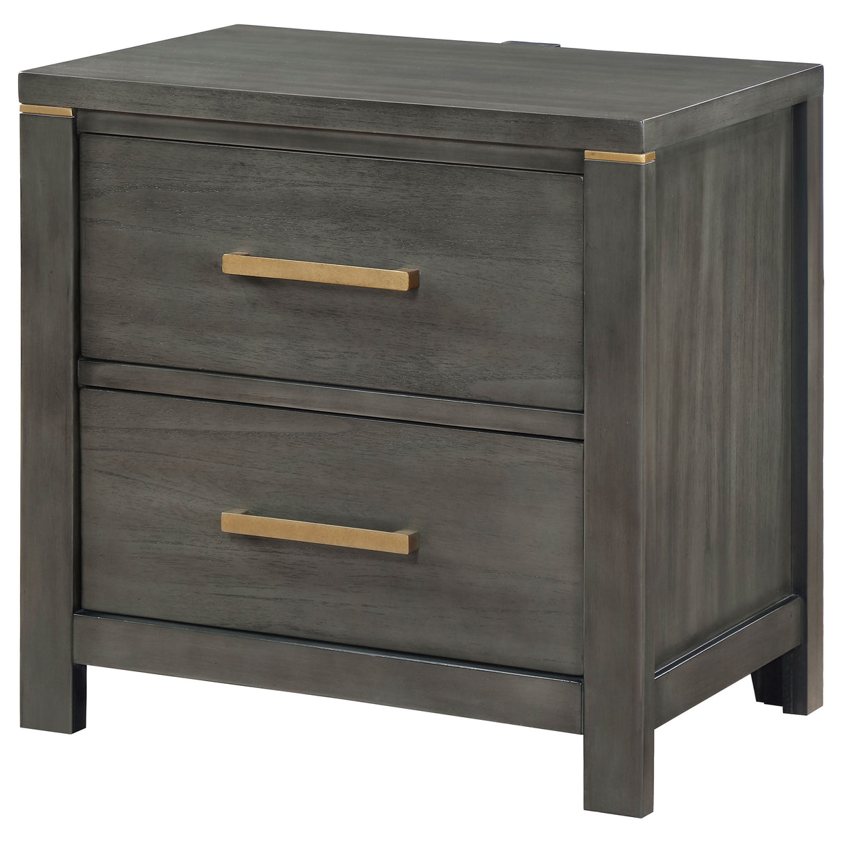 Nightstand - Kieran 2-drawer Nightstand Bedside Table Grey