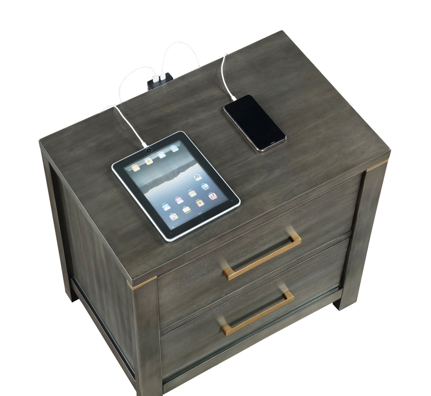 Nightstand - Kieran 2-drawer Nightstand Bedside Table Grey