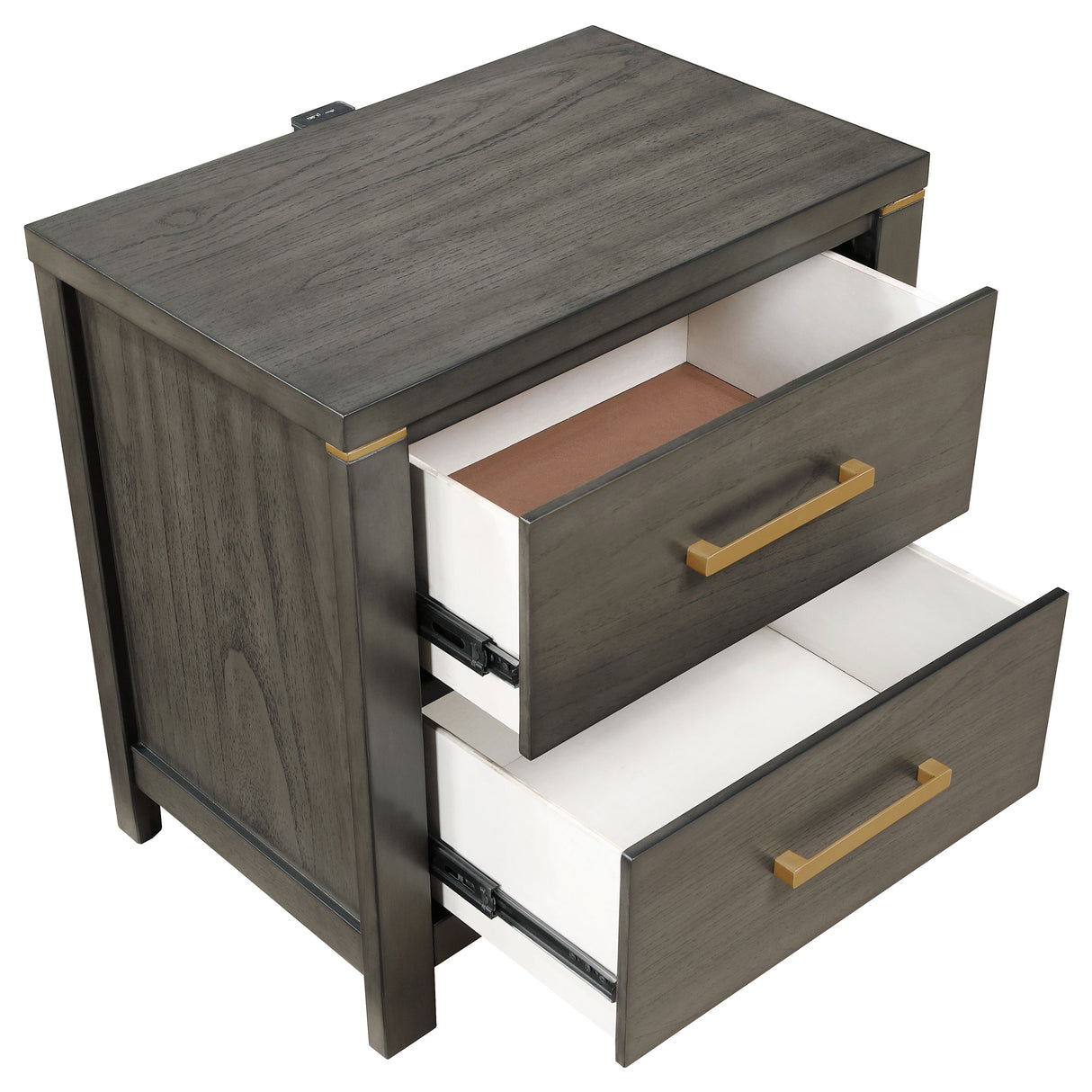 Nightstand - Kieran 2-drawer Nightstand Bedside Table Grey