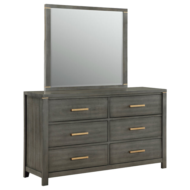 Dresser With Mirror - Kieran 6-drawer Bedroom Dresser with Mirror Grey