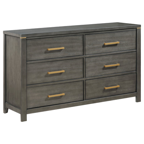 Dresser - Kieran 6-drawer Bedroom Dresser Grey