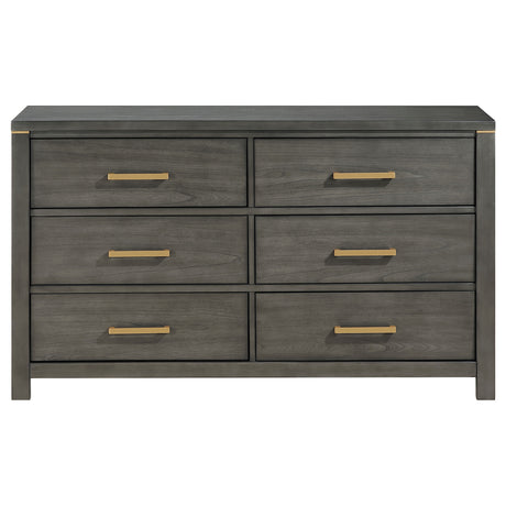 Dresser - Kieran 6-drawer Bedroom Dresser Grey