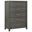 Chest - Kieran 5-drawer Bedroom Chest Grey