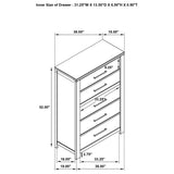 Chest - Kieran 5-drawer Bedroom Chest Grey