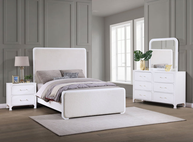 Anastasia 4 - piece Eastern King Bedroom Set Pearl White | Coaster | Home Elegance USA