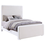 Anastasia Upholstered Eastern King Panel Bed Pearl White | Coaster | Home Elegance USA