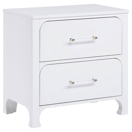 Anastasia 2 - drawer Nightstand Bedside Table Pearl White | Coaster - 224752 - Home Elegance USA - 1