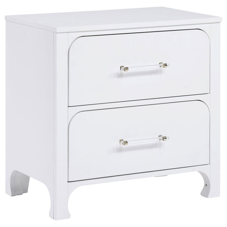 Nightstand - Anastasia 2-drawer Nightstand Bedside Table Pearl White