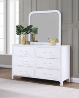 Anastasia 6 - drawer Bedroom Dresser with Mirror Pearl White | Coaster - 224753M - Home Elegance USA - 2