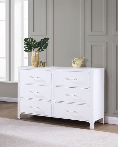 Anastasia 6 - drawer Bedroom Dresser Pearl White | Coaster - 224753 - Home Elegance USA - 2