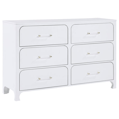 Dresser - Anastasia 6-drawer Bedroom Dresser Pearl White