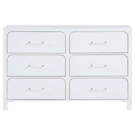 Anastasia 6 - drawer Bedroom Dresser Pearl White | Coaster - 224753 - Home Elegance USA - 3