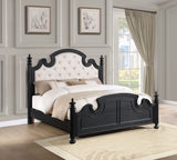 Eastern King Bed  - Celina Wood Eastern King Poster Bed Black