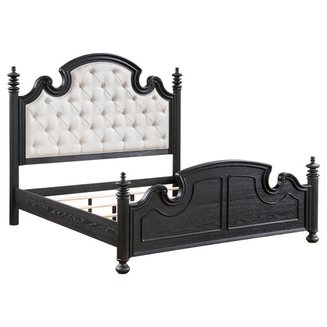 Eastern King Bed  - Celina Wood Eastern King Poster Bed Black