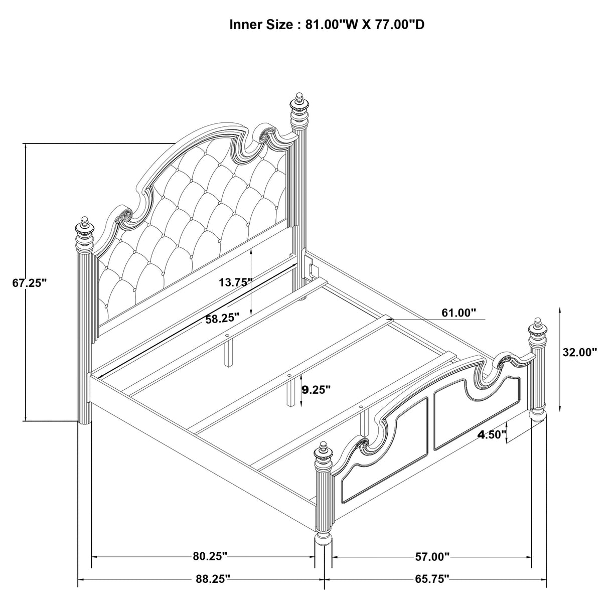 Queen Bed 4 Pc Set - Celina 4-piece Queen Bedroom Set Black