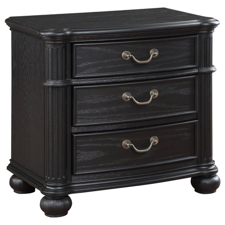 Nightstand - Celina 3-drawer Nightstand Bedside Table Black