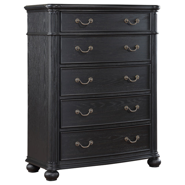 Chest - Celina 5-drawer Bedroom Chest Black