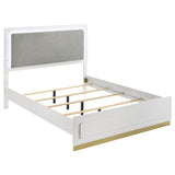 E King Bed  - Caraway Wood Eastern King LED Panel Bed White