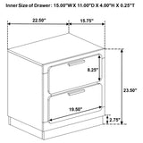 Caraway 2-drawer Nightstand White - Home Elegance USA
