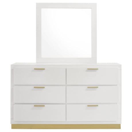 Caraway 6 - drawer Bedroom Dresser with Mirror White | Coaster | Home Elegance USA