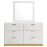 Dresser With Mirror - Caraway 6-drawer Bedroom Dresser with Mirror White