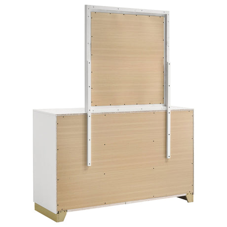 Caraway 6 - drawer Bedroom Dresser with Mirror White | Coaster | Home Elegance USA